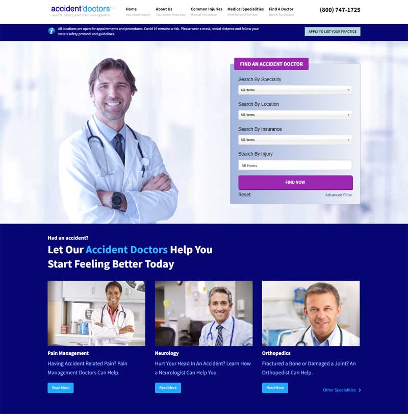 Doctor website design