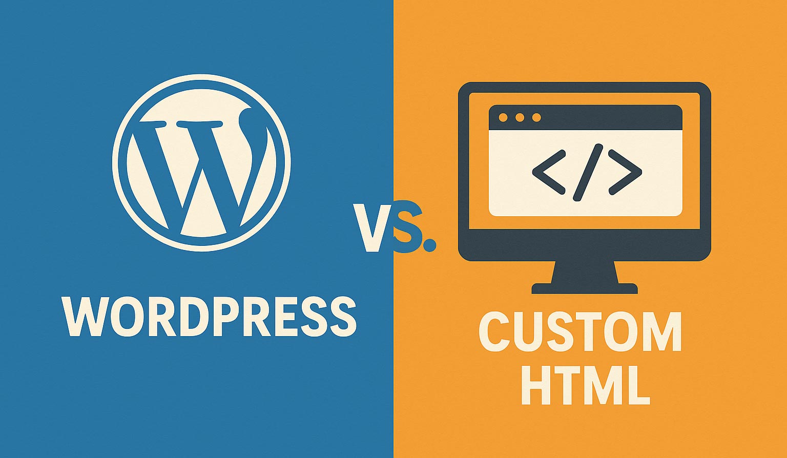 WordPress vs custom HTML comparison for building business websites